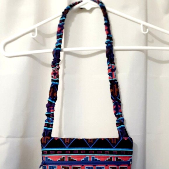 New Southwestern Aztec Shoulder Bag Sling Purse Pink Blue Geometric Aztec - Picture 3 of 8